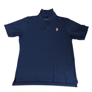 FG Tech USA Golf Polo Shirt L Blue SCCC Crest Embroidered Performance Athletic